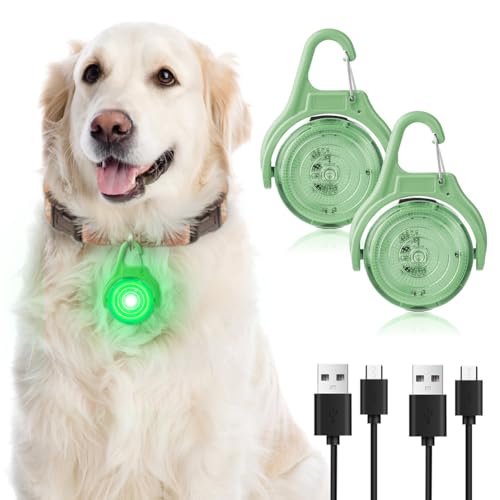 AUAUY 2PCS LED Blinklicht, 4 Modis Hundelicht USB Aufladbar Wasserdichtes Sicherheitslicht Reflektoren Licht für Schulranzen, Sicherheitslicht Anhänger für Wandern Laufen Joggen Haustier Kleidung-Grün AUAUY 2PCS LED Blinklicht, 4 Modis Hundelicht USB Aufladbar Wasserdichtes Sicherheitslicht Reflektoren Licht für Schulranzen, Sicherheitslicht Anhänger für Wandern Laufen Joggen Haustier Kleidung-Grün von AUAUY