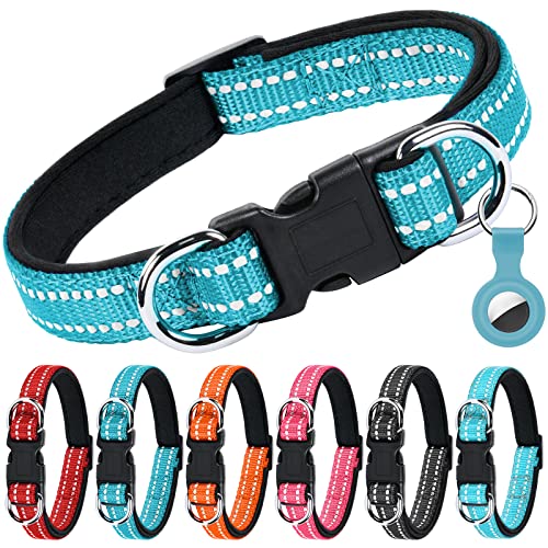 AUAUY Reflektierend Halsband Hund, Verstellbares Atmungsaktives Hundehalsband, Weich Gepolstertes Neopren Nylon Hunde Halsband mit Doppel-D-Ring und AirTag-Hülle für Kleine Mittel Große Hunde(Blau-L) AUAUY Reflektierend Halsband Hund, Verstellbares Atmungsaktives Hundehalsband, Weich Gepolstertes Neopren Nylon Hunde Halsband mit Doppel-D-Ring und AirTag-Hülle für Kleine Mittel Große Hunde(Blau-L) von AUAUY