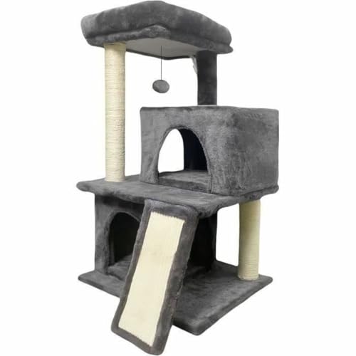 Kratzbaum FLOPI Dark Grau Plüsch Holz (1 Stück) - Marke: FLOPI - EAN: 3619995143851 von AUCUNE