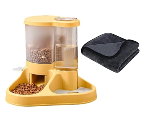 Automatischer Futter- und Wasserspender für Katzen, 2-in-1, automatischer Spender für Hunde, Katzen und andere kleine Tiere (mit 1 Reinigungstuch) von AUDIRS