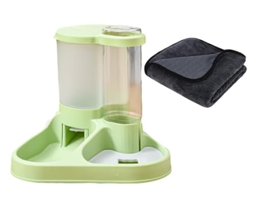 Automatischer Futter- und Wasserspender für Katzen, 2-in-1, automatischer Spender für Hunde, Katzen und andere kleine Tiere (mit 1 Reinigungstuch) von AUDIRS