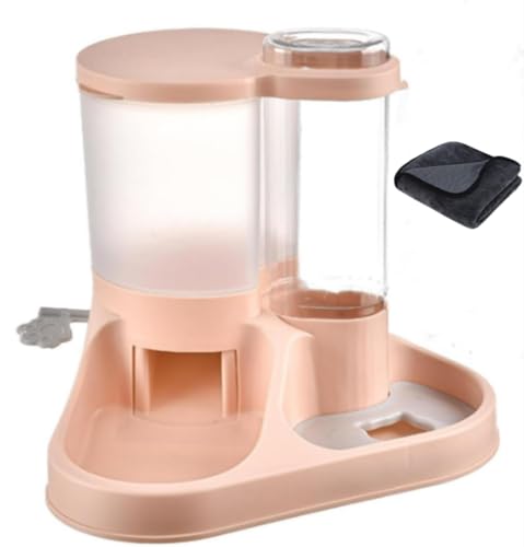 Automatischer Futter- und Wasserspender für Katzen, 2-in-1, automatischer Spender für Hunde, Katzen und andere kleine Tiere (mit 1 Reinigungstuch) von AUDIRS