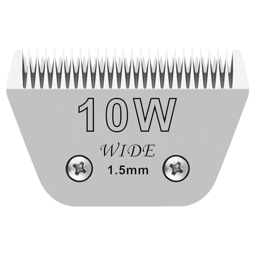 AUDOC 10W breite,abnehmbare Klingen für die Fellpflege von Haustieren,kompatibel mit den Schermaschinen Andis,Oster A5,Wahl KM10/Moser 45/Masterclip A5,Schnittlänge 1/16 Zoll (1,5 mm) von AUDOC
