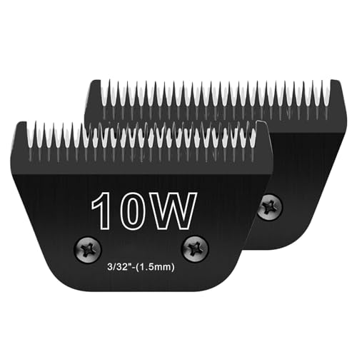 2 x 10 W breite Klingen für Hundepflegeklingen, kompatibel mit Andis-Hunde-Scherklingen, kompatibel mit Oster A5, Wahl km10 Hunde-Schermaschinen, Edelstahlklinge scharf 2 x 10 W breite Klingen für Hundepflegeklingen, kompatibel mit Andis-Hunde-Scherklingen, kompatibel mit Oster A5, Wahl km10 Hunde-Schermaschinen, Edelstahlklinge scharf von AUDOC
