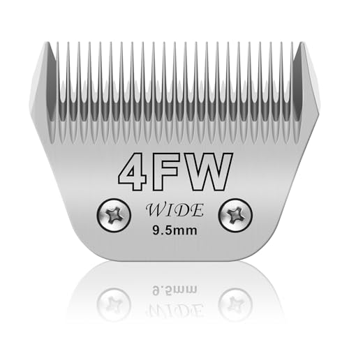 AUDOC 4FW breite,abnehmbare Klingen für die Hundepflege,kompatibel mit Andis,Oster A5,Wahl KM10 Schermaschinen,Schnittlänge 3/8 Zoll (9,5 mm),passend für größere Tiere von AUDOC
