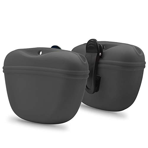 AUDWUD-Leckerli-Beutel aus Silikon-Clip auf tragbarem Trainingsbehälter-praktischer Magnetverschluss und Gürtelclip-BPA-frei von AUDWUD