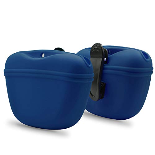 AUDWUD-Leckerli-Beutel aus Silikon-Clip auf tragbarem Trainingsbehälter-praktischer Magnetverschluss und Gürtelclip-BPA-frei von AUDWUD