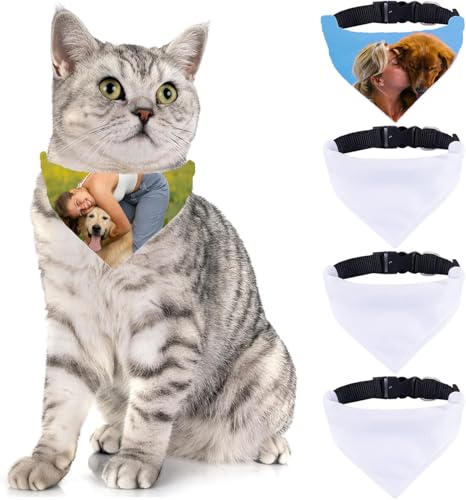 AUEAR, 4 Stück Hundehalsbandana, Sublimation, blanko, Dreieckstuch mit verstellbarer Schnalle, für Hunde und Katzen AUEAR, 4 Stück Hundehalsbandana, Sublimation, blanko, Dreieckstuch mit verstellbarer Schnalle, für Hunde und Katzen von AUEAR