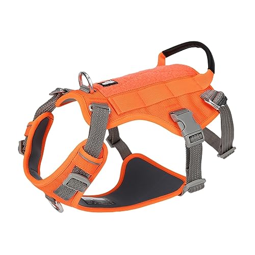 AUHAIEM Harnais Pour Chien Pour Chiens Gilet RéFléChissant Pour Chien Gilet Rembourré RéGlable Pour Animal De Compagnie Avec PoignéE De ContrôLe Facile,Orange XL von AUHAIEM