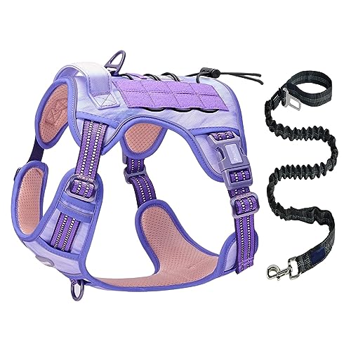 AUHAIEM Hundegeschirr Und Leine-Set Verstellbare Haustiergeschirre Mit Leicht Zu Kontrollierendem Gepolstertem Griff Reflektierend,Lila,51 * 79cm AUHAIEM Hundegeschirr Und Leine-Set Verstellbare Haustiergeschirre Mit Leicht Zu Kontrollierendem Gepolstertem Griff Reflektierend,Lila,51 * 79cm von AUHAIEM