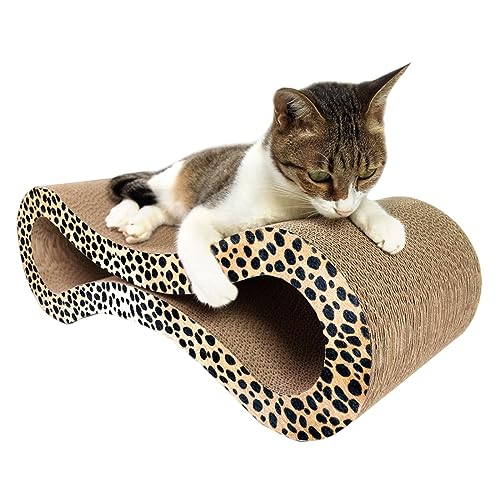 AUHAIEM Katzenkratzbrett Zum Schutz Von MöBeln Aus Pappe Katzenlounge FüR Katzen Zum Kratzen Langlebige Brettpolster,Leopard Print von AUHAIEM