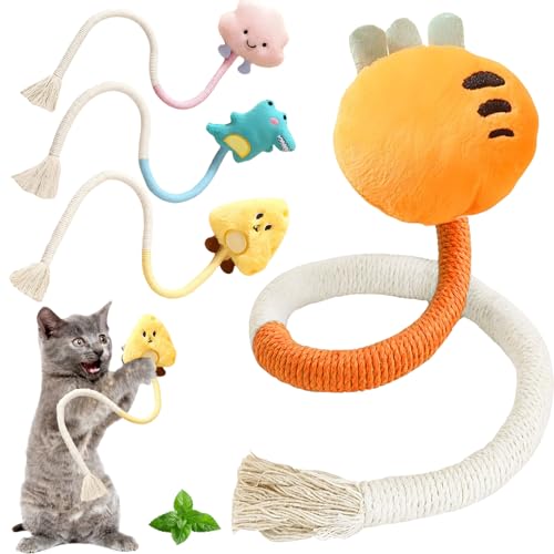 AUNGCSHE 4 PCS Interaktives Katzenspielzeug, Katzenspielzeug Selbstbeschäftigung, Katzenminze Beißseil, Katze Baumwollseil Zähne Reinigung, Katze Dental Spielzeug für Katzen und Gegen Mundgeruch AUNGCSHE 4 PCS Interaktives Katzenspielzeug, Katzenspielzeug Selbstbeschäftigung, Katzenminze Beißseil, Katze Baumwollseil Zähne Reinigung, Katze Dental Spielzeug für Katzen und Gegen Mundgeruch von AUNGCSHE