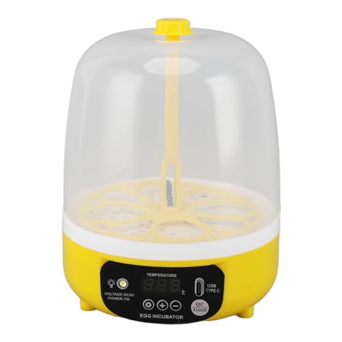AUNMAS Automatischer Eierinkubator, Brutmaschine für 6 Eier mit Temperaturregelung für die Aufklärung von Kindern zu Hause (Automatisches Drehen) von AUNMAS
