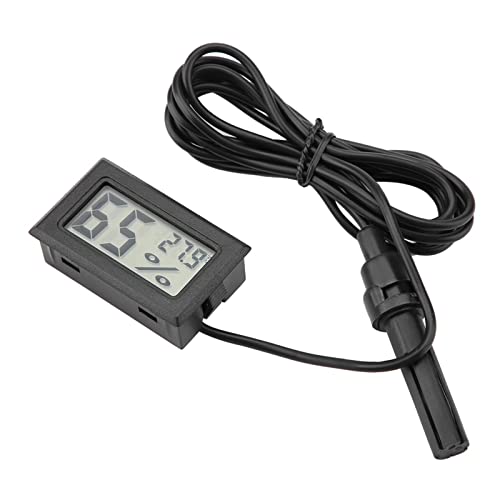 AUNMAS Embedded Mini LCD Thermometer, Hygrometers for Terrariums Hygrometre Hygrometer Humidity Temperature Monitor with External Probe von AUNMAS