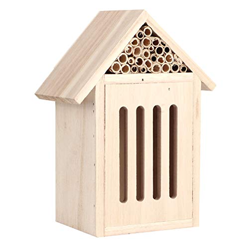 Holzbiene Haus, Outdoor Garden Yard Bienenhotel für Bienen, Schmetterlinge, Ladyvögel, Holzbienerzimmer -Schutzkasten Dekoration (C) von AUNMAS