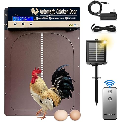 Automatische Hühnerklappe Solar, Elektrische Hühnerklappe mit Programmierbarem LCD-Bildschirm, Timer, Manuelle, Hühnerklappe Automatisch Hühnertür, Intelligenter Einklemmschutz Automatische Hühnerklappe Solar, Elektrische Hühnerklappe mit Programmierbarem LCD-Bildschirm, Timer, Manuelle, Hühnerklappe Automatisch Hühnertür, Intelligenter Einklemmschutz von AUPERTO