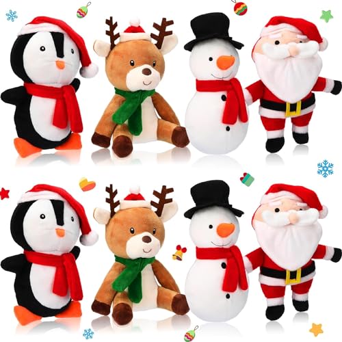 AURAMAX Hundespielzeug mit Quietschelement, lose Weihnachtsfüllung, Plüsch-Hundespielzeug, Weihnachtsmann, Schneemann, Elch, Pinguin, Hund, interaktives Kauspielzeug, 8 Stück AURAMAX Hundespielzeug mit Quietschelement, lose Weihnachtsfüllung, Plüsch-Hundespielzeug, Weihnachtsmann, Schneemann, Elch, Pinguin, Hund, interaktives Kauspielzeug, 8 Stück von AURAMAX