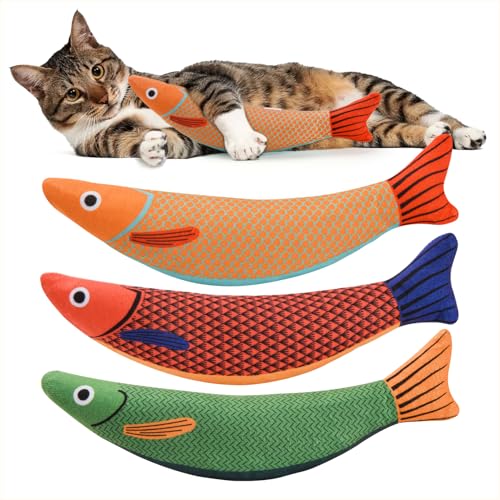 AUSCAT Katzenspielzeug mit Katzenminzen, 3 Stück Fische Katzenkicker Spielzeug, Interaktives Katzenspielzeug Plüsch für Katzen und Kätzchen AUSCAT Katzenspielzeug mit Katzenminzen, 3 Stück Fische Katzenkicker Spielzeug, Interaktives Katzenspielzeug Plüsch für Katzen und Kätzchen von AUSCAT