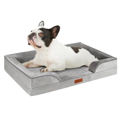 AUSCAT Orthopädisches Hundebett für Kleine & Mittelgroße Hunde - Schaumstoffsofa mit Abnehmbarem, Waschbarem Bezug, Wasserdichtem Futter und Rutschfester Unterseite, M, 70cm L x 58cm W x 18cm H von AUSCAT