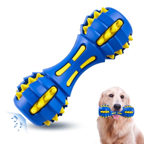 AUSCAT Quietschspielzeug für Hunde für aggressive Kauer, fast unzerstörbares Quietschspielzeug für Hunde, Zahnen Kauspielzeug für große und mittelgroße Rassen, langlebiges Gummi-Hundespielzeug, von AUSCAT