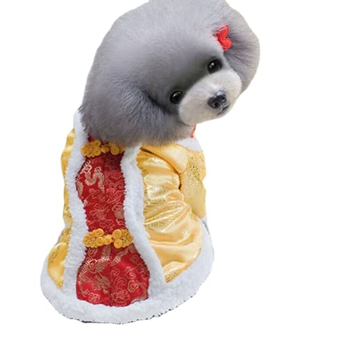 Haustier-Anzug für Hunde, Neujahr, chinesisches Frühjahrsfest, Welpen-Overall (Gelb, XL) von AUSUKY
