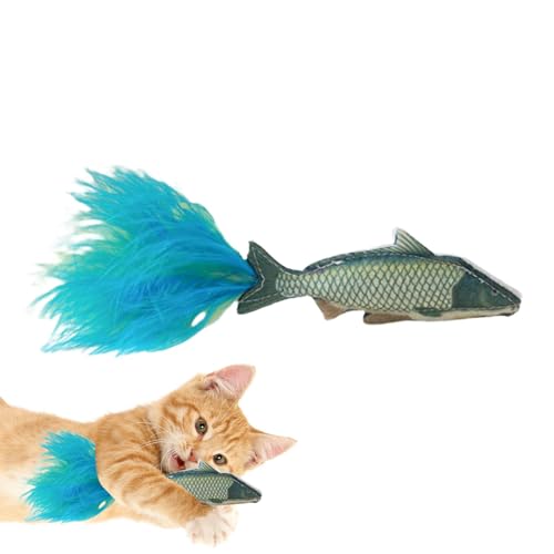 AUTOECHO Fisch-Katzenspielzeug, Katzen-Beißspielzeug | Interaktives Beißspielzeug für Katzen - Feder-Tiefseefisch-Katzenspielzeug für drinnen, Katzen, Zahnen, Krallen, Filzspielzeug für Katzen, AUTOECHO Fisch-Katzenspielzeug, Katzen-Beißspielzeug | Interaktives Beißspielzeug für Katzen - Feder-Tiefseefisch-Katzenspielzeug für drinnen, Katzen, Zahnen, Krallen, Filzspielzeug für Katzen, von AUTOECHO