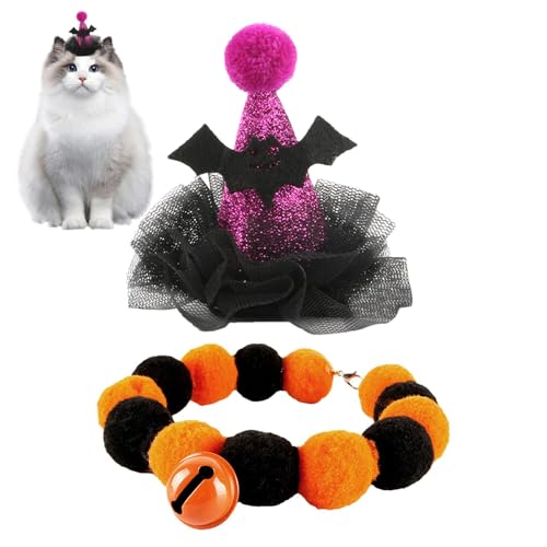 AUTOECHO Halloween-Hut für Katze,Halloween-Kostüme für Katzen, Elastischer Netz-Haustierhut, Lustige Festliche Kopfaccessoires, farbenfrohe Kostüme für Partys, Foto-Requisite AUTOECHO Halloween-Hut für Katze,Halloween-Kostüme für Katzen, Elastischer Netz-Haustierhut, Lustige Festliche Kopfaccessoires, farbenfrohe Kostüme für Partys, Foto-Requisite von AUTOECHO