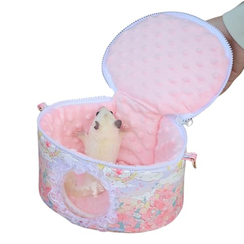 AUTOECHO Hamster Transportbox,Tragbare Kleintier Transportbox Für Unterwegs | Kratzfeste Käfig Mit Verstellbarem Trageriemen Für Hamster Igel Kaninchen Und Kleintiere von AUTOECHO