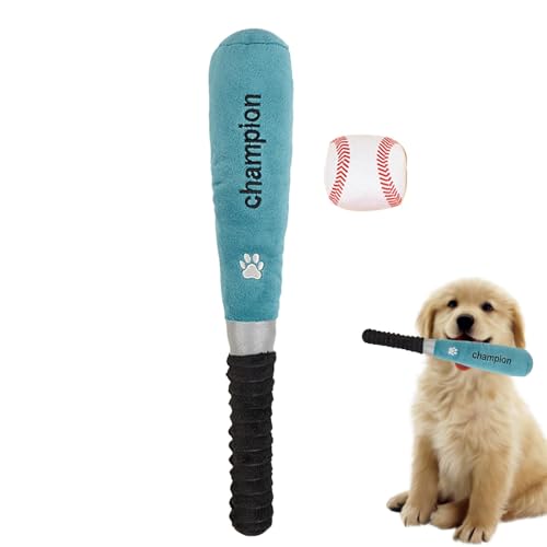 AUTOECHO Hunde-Plüschtier, Hunde-Quietschspielzeug - Eingebautes quietschendes Katzen- und Hunde-Baseballschlägerspielzeug | Beißspielzeug für Welpen, Kauspielzeug für das Zahnen von Welpen, AUTOECHO Hunde-Plüschtier, Hunde-Quietschspielzeug - Eingebautes quietschendes Katzen- und Hunde-Baseballschlägerspielzeug | Beißspielzeug für Welpen, Kauspielzeug für das Zahnen von Welpen, von AUTOECHO