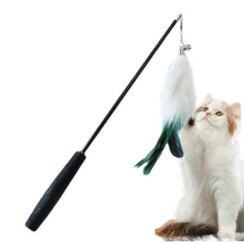 AUTOECHO Katzen-Zauberstab-Spielzeug, Katzen-Angelrute-Spielzeug - Einziehbarer Teaser-Zauberstab, Katzenstab mit Glocke | Lustiger Rutschfester Kätzchen-Zauberstab, elastisches Katzenspielzeug zum AUTOECHO Katzen-Zauberstab-Spielzeug, Katzen-Angelrute-Spielzeug - Einziehbarer Teaser-Zauberstab, Katzenstab mit Glocke | Lustiger Rutschfester Kätzchen-Zauberstab, elastisches Katzenspielzeug zum von AUTOECHO