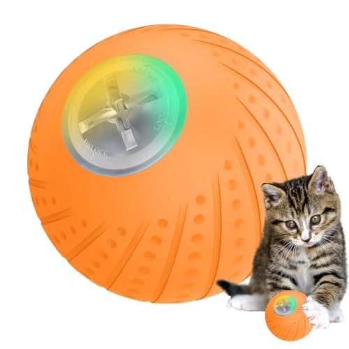 AUTOECHO Katzenspielzeugbälle, Smart Ball Katzenspielzeug,Intelligentes elektrisches Katzenspielzeug mit beweglichem Ball - Trainingsspielzeug mit LED-Licht, wiederaufladbares interaktives von AUTOECHO