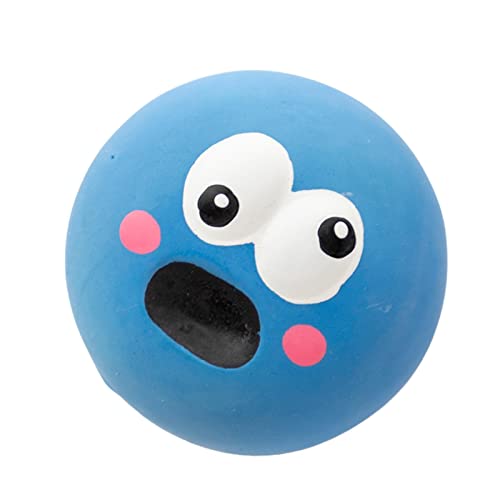 AUTOECHO Quietschendes Hundespielzeug,Hüpfende Hundebälle mit großen Augen - Langlebiger Hundespielzeugball aus Silikon, lustiger Ball für mittelgroße Hunde, rosa von AUTOECHO