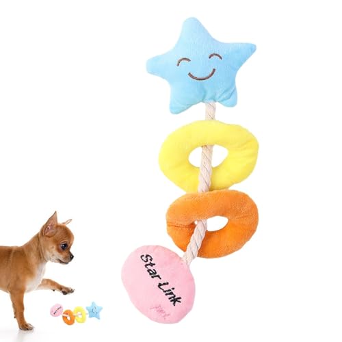 AUTOECHO Quietschendes Hundespielzeug,Quietschendes Plüsch-Hundespielzeug - Cartoon-Stern-Welpen-Beißspielzeug,Beschäftigungsspielzeug für Hunde, um sie zu beschäftigen, lustiges weiches AUTOECHO Quietschendes Hundespielzeug,Quietschendes Plüsch-Hundespielzeug - Cartoon-Stern-Welpen-Beißspielzeug,Beschäftigungsspielzeug für Hunde, um sie zu beschäftigen, lustiges weiches von AUTOECHO