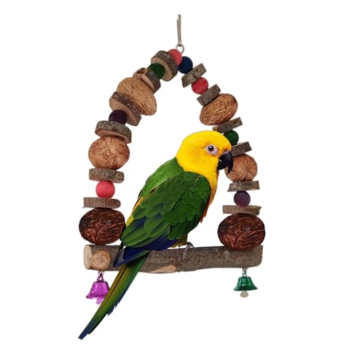 AUTOECHO Vogel Sitzstangen Für Käfig,Vogelkäfig Stangen | Spielbereich Ständer Spielzeug Zubehör Mit Rattankugel Für Innen- Und Außenbereich Sowie Fensterplatzierung von AUTOECHO