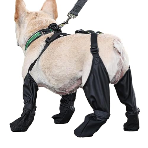 Hundestiefel-Leggings – wasserdichte Hundestiefel, rutschfeste Hundeschuhe, Hundepfotenschutz Mit Hilfsgurt, Hunde-Hosenträgerstiefel, Strapsstiefel Für Hunde, Winter-Outdoor-Hundestiefel Für Kleine von AUTOECHO