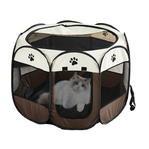 Katzenlaufstall für draußen - Abnehmbare, Faltbare Hundebox mit Reißverschluss aus Oxford-Stoff | Atmungsaktiver Käfig mit wasserdichtem Boden für kleine Haustiere, Kaninchen, Küken, Autoecho von AUTOECHO