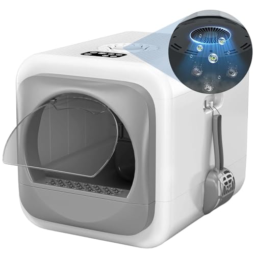 AUTUMFLATGAO Intelligente Katzentoilette Mit Geruchskontrolle, 60L Große Katzentoilette Mit Schaufel Und Matte, Geschlossene Katzentoilette Für Mehrere Katzen, Leicht Zu Reinigen AUTUMFLATGAO Intelligente Katzentoilette Mit Geruchskontrolle, 60L Große Katzentoilette Mit Schaufel Und Matte, Geschlossene Katzentoilette Für Mehrere Katzen, Leicht Zu Reinigen von AUTUMFLATGAO