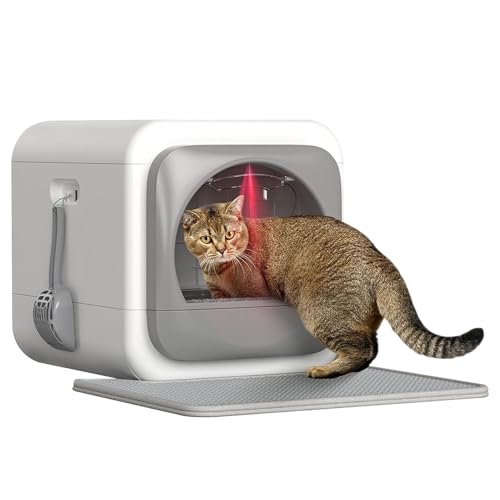 AUTUMFLATGAO Katzentoilette, Intelligente Katzentoilette Mit 60L Großem Fassungsvermögen, Geschlossene Geruchsentfernung, Katzentoilette Mit Schaufel Und Matte, Anti-Urin-Leckage AUTUMFLATGAO Katzentoilette, Intelligente Katzentoilette Mit 60L Großem Fassungsvermögen, Geschlossene Geruchsentfernung, Katzentoilette Mit Schaufel Und Matte, Anti-Urin-Leckage von AUTUMFLATGAO