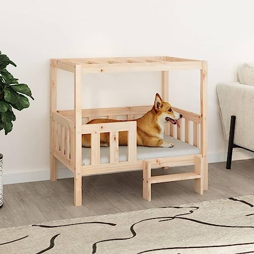 AUUIJKJF Pet Supplies Hundebett 95,5 x 73,5 x 90 cm Massivholz Kiefer Tiere & Haustierbedarf von AUUIJKJF