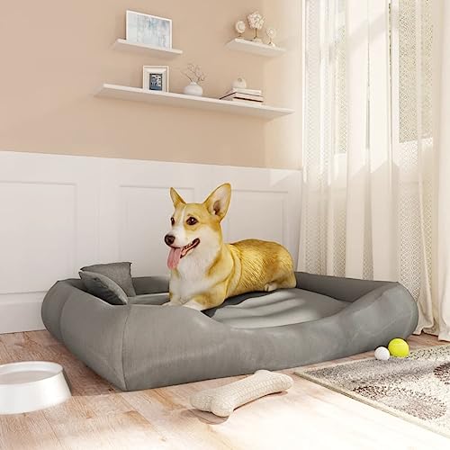 AUUIJKJF Pet Supplies Hundekissen mit Kissen, Grau, 115 x 100 x 20 cm, Oxford-Stoff, Tiere & Haustierbedarf von AUUIJKJF