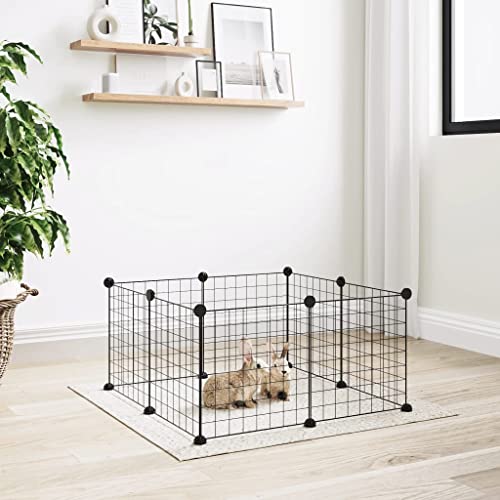 AUVYI 8-TLG. Haustierkäfig Schwarz 35x35 cm Auslaufgehege für Kaninchen Kleintiergehege Hasenfreilauf Auslaufgitter Welpen Kaninchen Zaun Garten Kleintierkäfig Pulverbeschichteter Stahl AUVYI 8-TLG. Haustierkäfig Schwarz 35x35 cm Auslaufgehege für Kaninchen Kleintiergehege Hasenfreilauf Auslaufgitter Welpen Kaninchen Zaun Garten Kleintierkäfig Pulverbeschichteter Stahl von AUVYI