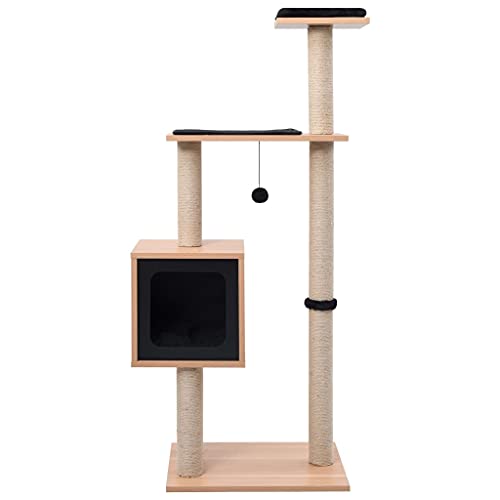 AUVYI Aktivitätskratzbäum mit Sisal-Kratzmatte Schwarz 48x40x123 cm Holz&MDF&Plüsch Vielfältige Verwendung Katzen-Spielplatz mit Plattformen Tätigkeitsbereich für Haustiere Robust und Stabil Basis AUVYI Aktivitätskratzbäum mit Sisal-Kratzmatte Schwarz 48x40x123 cm Holz&MDF&Plüsch Vielfältige Verwendung Katzen-Spielplatz mit Plattformen Tätigkeitsbereich für Haustiere Robust und Stabil Basis von AUVYI