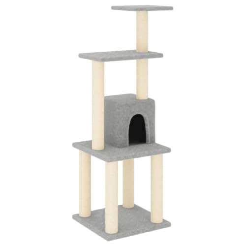 AUVYI Aktivitätskratzbäum mit Sisal-Kratzsäulen 35x35x105 cm Holz&Plüsch Katzen-Spielplatz für Katzen zum Kratzen, Klettern, Verstecken und Ausruhen Tätigkeitsbereich für Haustiere Hellgrau AUVYI Aktivitätskratzbäum mit Sisal-Kratzsäulen 35x35x105 cm Holz&Plüsch Katzen-Spielplatz für Katzen zum Kratzen, Klettern, Verstecken und Ausruhen Tätigkeitsbereich für Haustiere Hellgrau von AUVYI