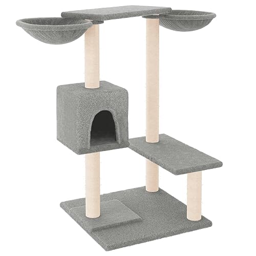 AUVYI Aktivitätskratzbäum mit Sisal-Kratzsäulen 97x67,5x82 cm Holz&Plüsch Widerstandsfähigen Alles-in-einem-Kratzbaum Weicher Plüsch Katzen-Spielplatz mit Plattformen für Katzen Sitzen Hellgrau AUVYI Aktivitätskratzbäum mit Sisal-Kratzsäulen 97x67,5x82 cm Holz&Plüsch Widerstandsfähigen Alles-in-einem-Kratzbaum Weicher Plüsch Katzen-Spielplatz mit Plattformen für Katzen Sitzen Hellgrau von AUVYI