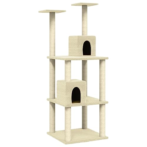 AUVYI Aktivitätskratzbäum mit Sisal-Kratzsäulen Creme 60x54x141 cm Holz&Plüsch Tätigkeitsbereich für Haustiere mit Ruheplattformen Katzen-Spielplatz Vielfältige Verwendung Katzen Klettern AUVYI Aktivitätskratzbäum mit Sisal-Kratzsäulen Creme 60x54x141 cm Holz&Plüsch Tätigkeitsbereich für Haustiere mit Ruheplattformen Katzen-Spielplatz Vielfältige Verwendung Katzen Klettern von AUVYI
