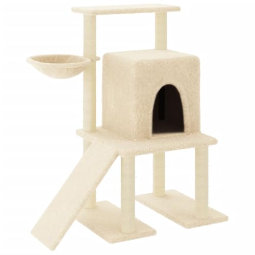 AUVYI Aktivitätskratzbäum mit Sisal-Kratzsäulen Creme 84,5x54x96,5 cm Holz&Plüsch Katzen-Spielplatz mit Plattformen Tätigkeitsbereich für Haustiere Weicher Plüsch Katzen zum Entspannen AUVYI Aktivitätskratzbäum mit Sisal-Kratzsäulen Creme 84,5x54x96,5 cm Holz&Plüsch Katzen-Spielplatz mit Plattformen Tätigkeitsbereich für Haustiere Weicher Plüsch Katzen zum Entspannen von AUVYI