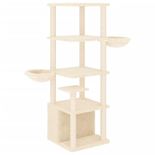AUVYI Aktivitätskratzbäum mit Sisal-Kratzsäulen Creme 97x74,5x147 cm Holz&Plüsch Praktisches Katzen-Spielplatz Weicher Plüsch Tätigkeitsbereich für Haustiere für Katzen zum Krallenschärfen AUVYI Aktivitätskratzbäum mit Sisal-Kratzsäulen Creme 97x74,5x147 cm Holz&Plüsch Praktisches Katzen-Spielplatz Weicher Plüsch Tätigkeitsbereich für Haustiere für Katzen zum Krallenschärfen von AUVYI
