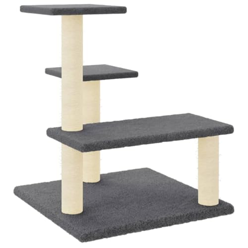 AUVYI Aktivitätskratzbäum mit Sisal-Kratzsäulen Dunkelgrau 53,5x53,5x61 cm Katzen-Spielplatz mit Plattformen Tätigkeitsbereich für Haustiere Weicher Plüsch Katzen zum Entspannen Holz&Plüsch AUVYI Aktivitätskratzbäum mit Sisal-Kratzsäulen Dunkelgrau 53,5x53,5x61 cm Katzen-Spielplatz mit Plattformen Tätigkeitsbereich für Haustiere Weicher Plüsch Katzen zum Entspannen Holz&Plüsch von AUVYI