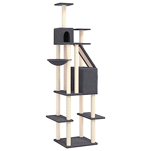 AUVYI Aktivitätskratzbäum mit Sisal-Kratzsäulen Dunkelgrau 90x64x201 cm Katzen-Spielplatz mit Häusern Plattformen Alles-in-einem-Katzenturm Tätigkeitsbereich für Haustiere Holz&Plüsch AUVYI Aktivitätskratzbäum mit Sisal-Kratzsäulen Dunkelgrau 90x64x201 cm Katzen-Spielplatz mit Häusern Plattformen Alles-in-einem-Katzenturm Tätigkeitsbereich für Haustiere Holz&Plüsch von AUVYI