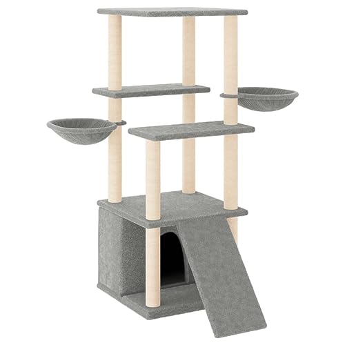 AUVYI Aktivitätskratzbäum mit Sisal-Kratzsäulen Hellgrau 95x47,5x133 cm Holz&Plüsch Katzen-Spielplatz mit Plattformen Tätigkeitsbereich für Haustiere Kratzen Klettern Alles-in-einem-Kratzbaum AUVYI Aktivitätskratzbäum mit Sisal-Kratzsäulen Hellgrau 95x47,5x133 cm Holz&Plüsch Katzen-Spielplatz mit Plattformen Tätigkeitsbereich für Haustiere Kratzen Klettern Alles-in-einem-Kratzbaum von AUVYI